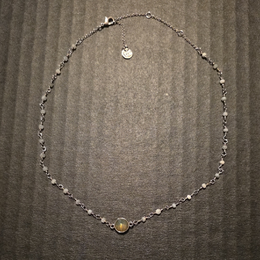 Pura Vida Silver Necklace with Opal Accent